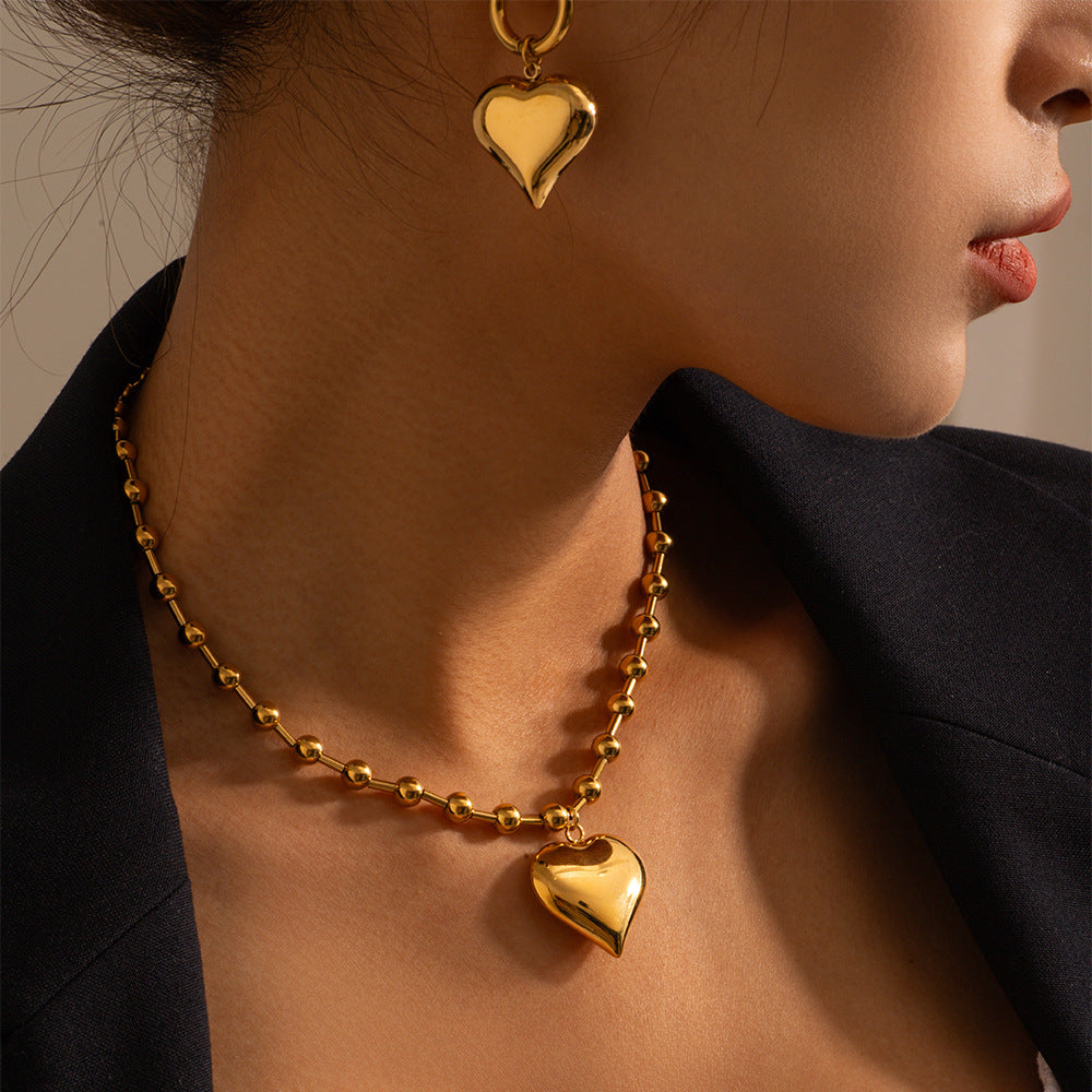 Golden Crush Heart Necklace
