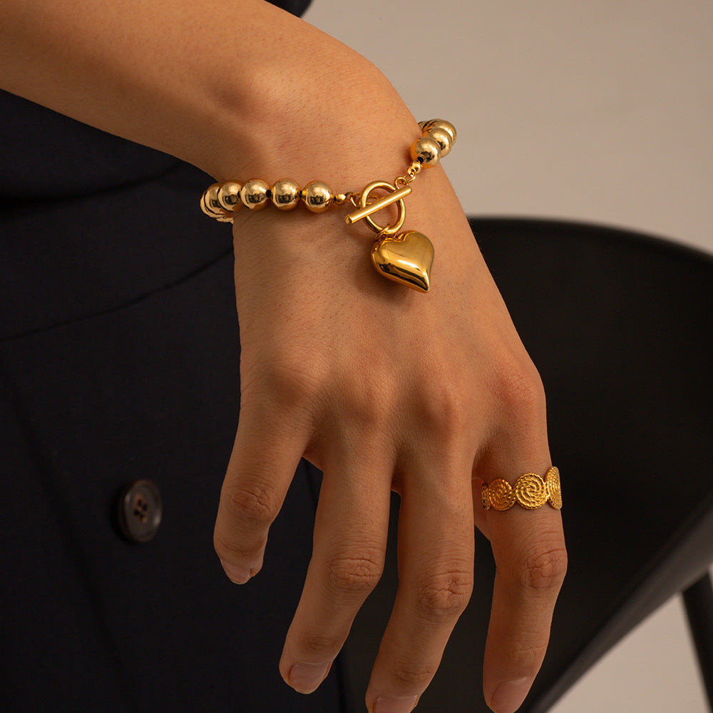 Golden Crush Heart Bracelet