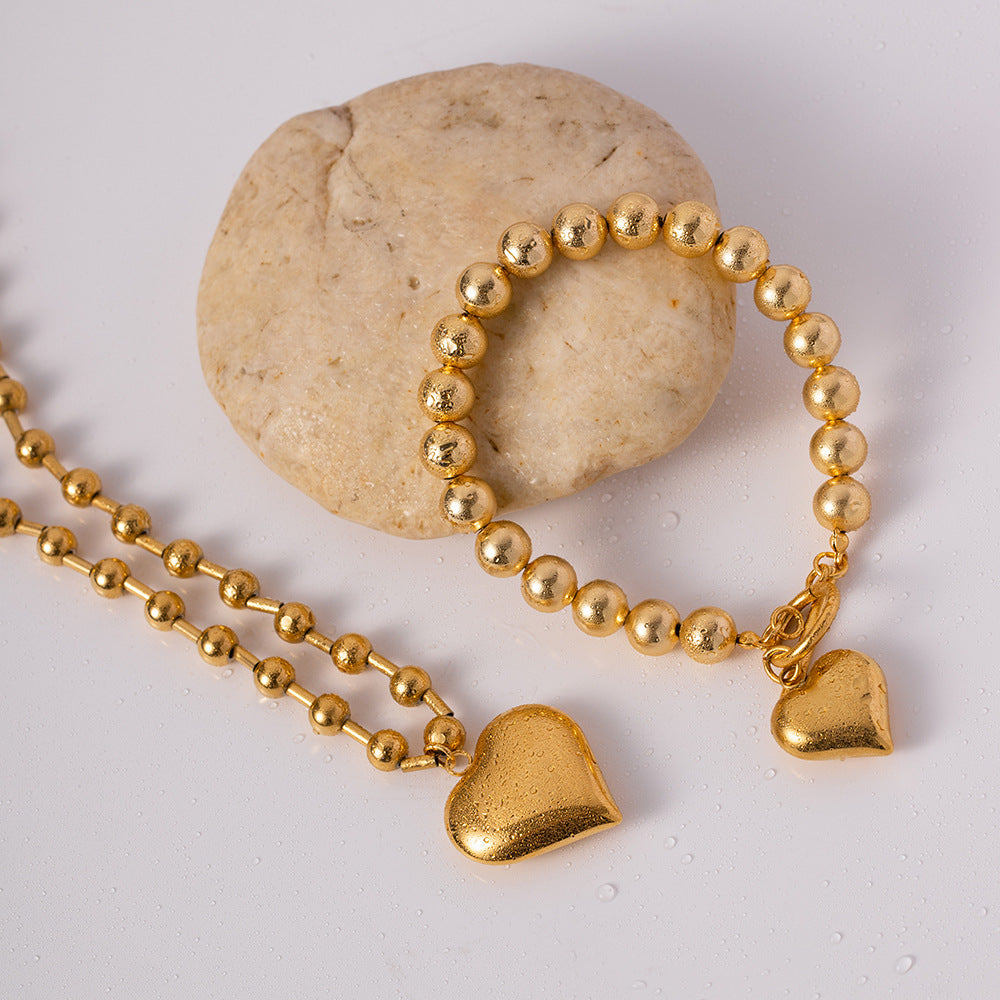 Golden Crush Heart Necklace