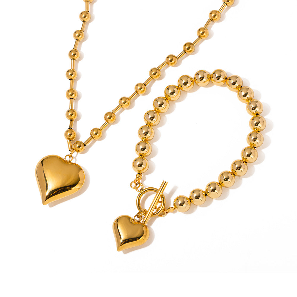 Golden Crush Heart Necklace