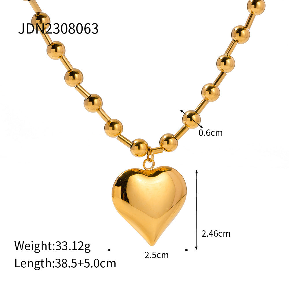 Golden Crush Heart Necklace