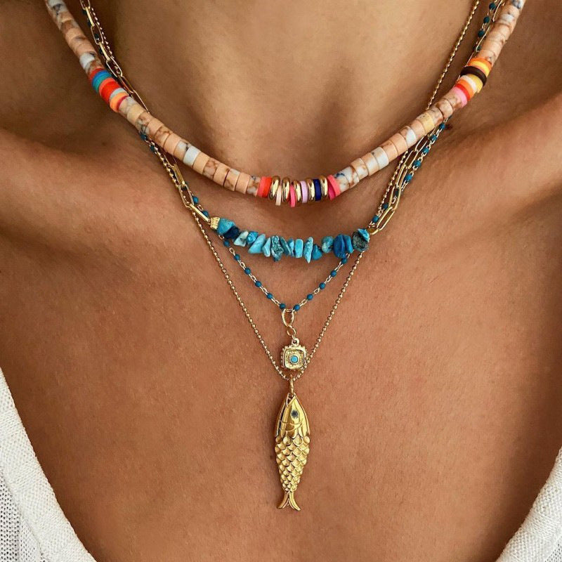 Golden Koi Pendant Necklace