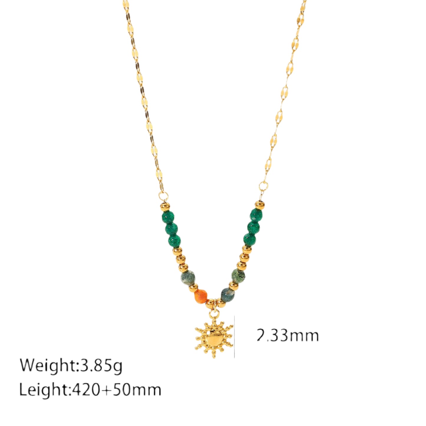 Sunburst Charm Beaded Necklace
