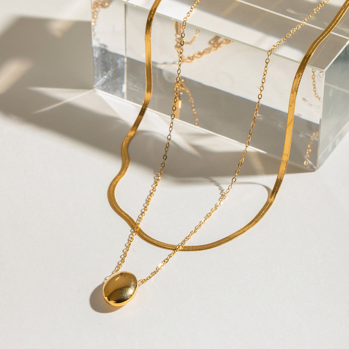 Golden Drop Layered Necklace