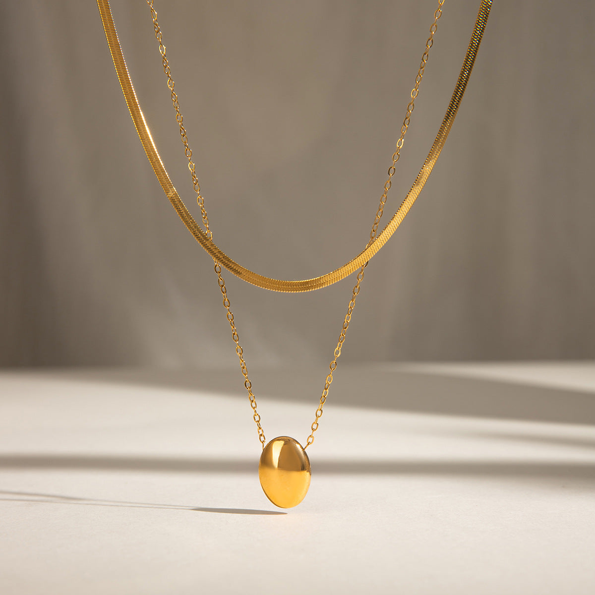Golden Drop Layered Necklace