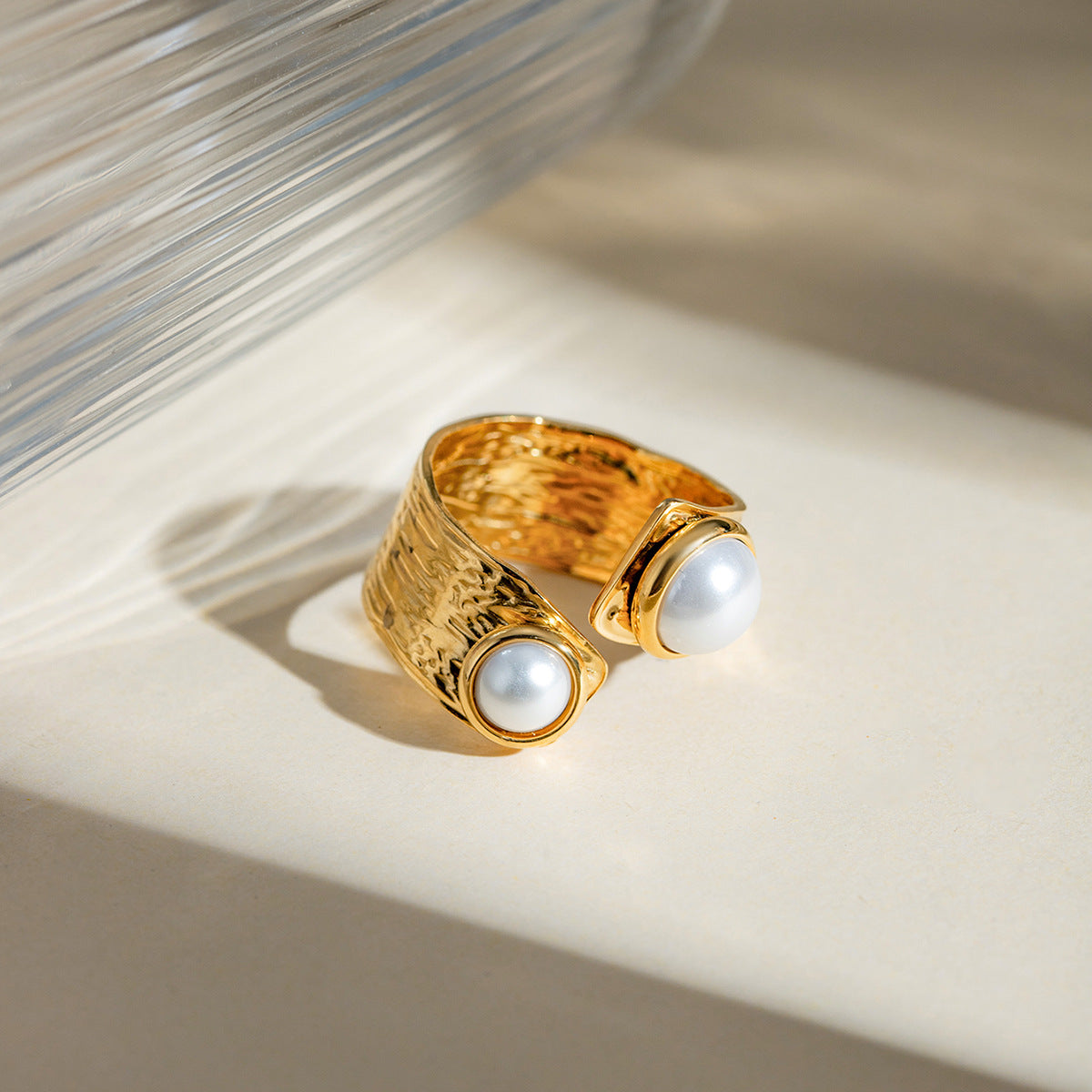 Twilight Twin Pearl Ring
