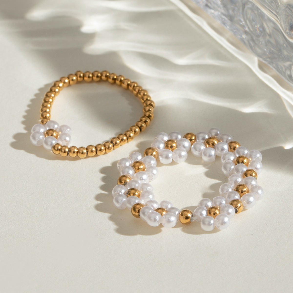 Pearl Bloom Ring Set