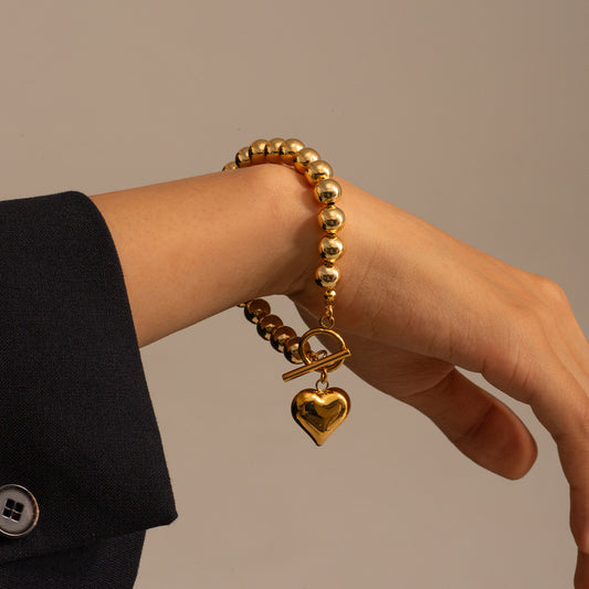 Golden Crush Heart Bracelet