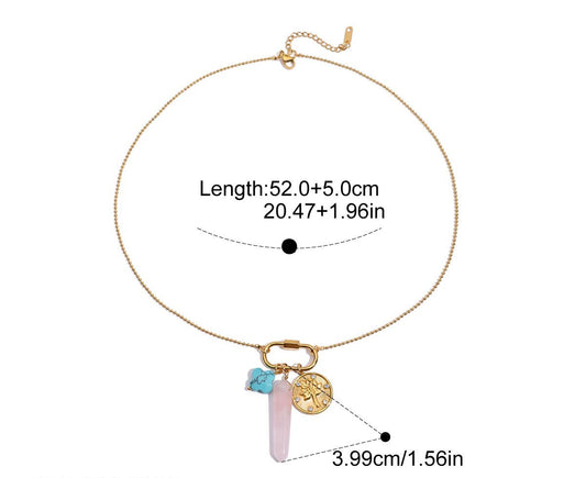 Aurora Crystal Charm Layering Necklace