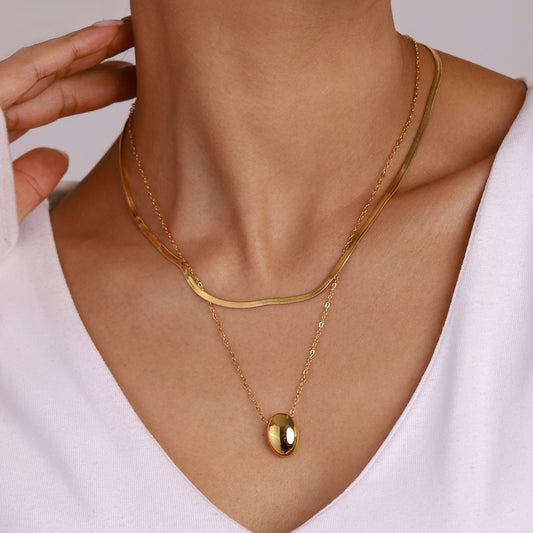 Golden Drop Layered Necklace