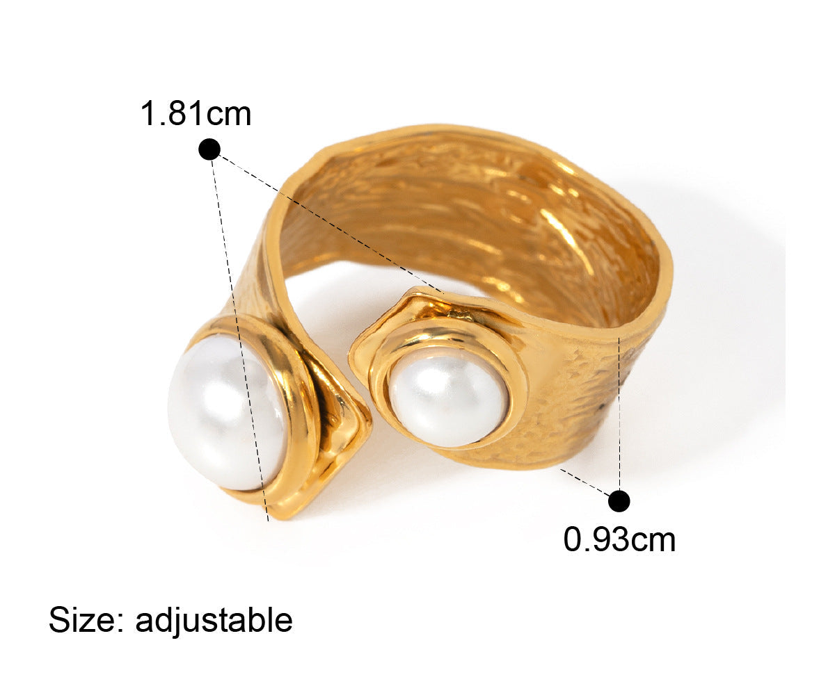 Twilight Twin Pearl Ring